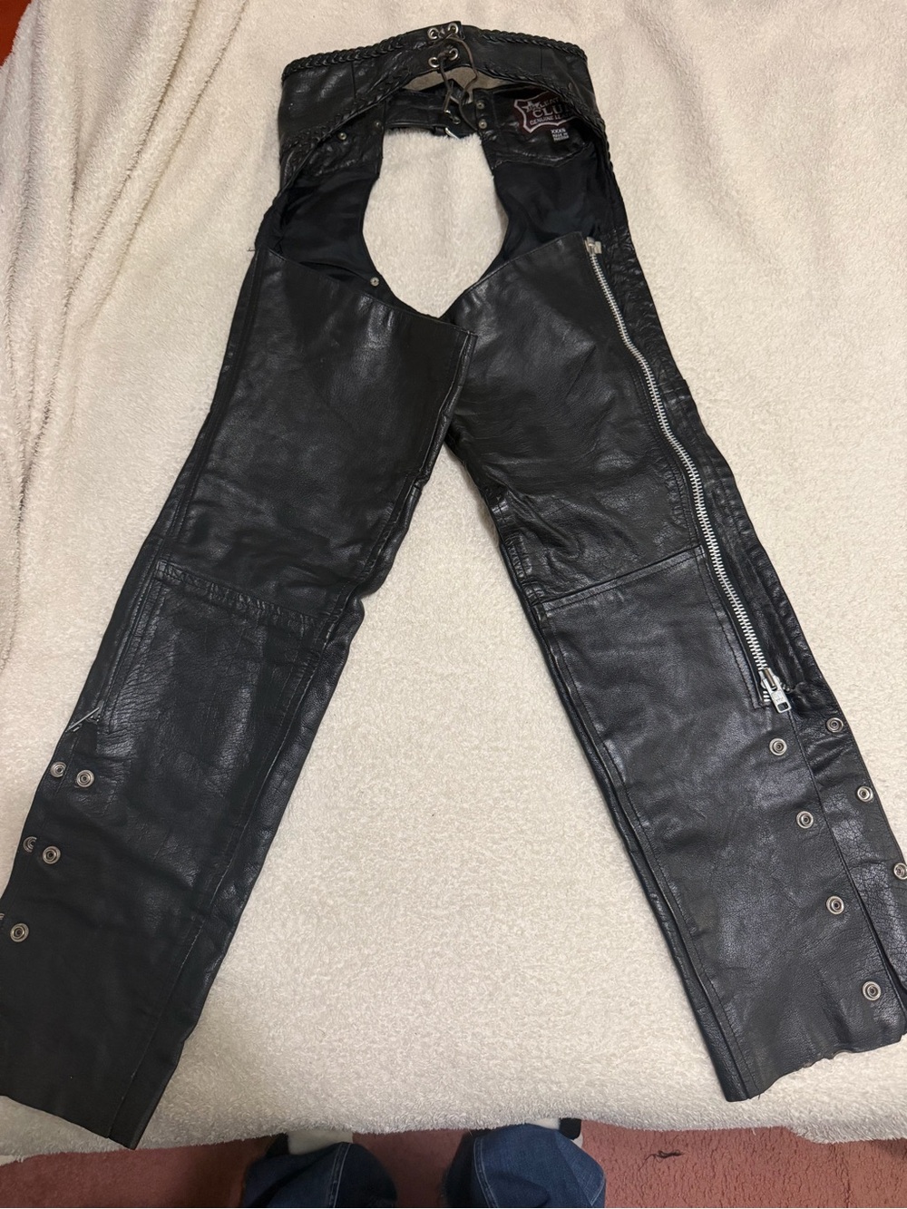 Vintage women’s genuine leather motorcycle chaps size XXXS